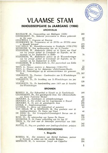 Kaft van Vlaamse Stam 1966